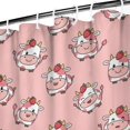 thumbnail image 3 of Pink Cow Strawberry Head Pattern Shower Curtain 36"x72" ,Bathroom Decorative Shower Curtains Set with 12 Hooks,Modern Waterproof Washable Shower Curtain, 3 of 6