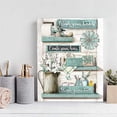 thumbnail image 5 of HFDF Farmhouse Bathroom Decor Wall Art Cute Bathroom Sign Poster Country Bathroom Pictures for Wash Your Hands Rustic Wall Canvas Print Painting for Bathroom Decor Turquoise 8x10inch Framed, 5 of 7