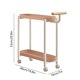 thumbnail image 3 of Mesa Auxiliar con Ruedas | Mesita de Noche Móvil Color Crema | Estante de Almacenamiento de Plástico de 2 Niveles con Estantes Extraíbles | Carrito Portátil Compacto para Dormitorios, Salas de Estar, 3 of 6