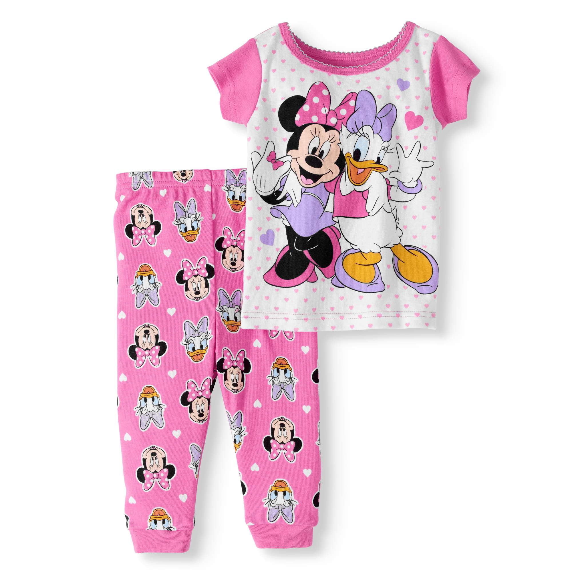 Minnie Mouse Baby Girl Cotton Tight Fit Pajamas, 2pc Set Walmart