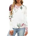 thumbnail image 6 of ICHUANYI Women's Non Positioning Printing Top Long Sleeve Round Neck Tops Trendy Casual Top Shirts Slim Fit Top Fitted Basic Tees, 6 of 6