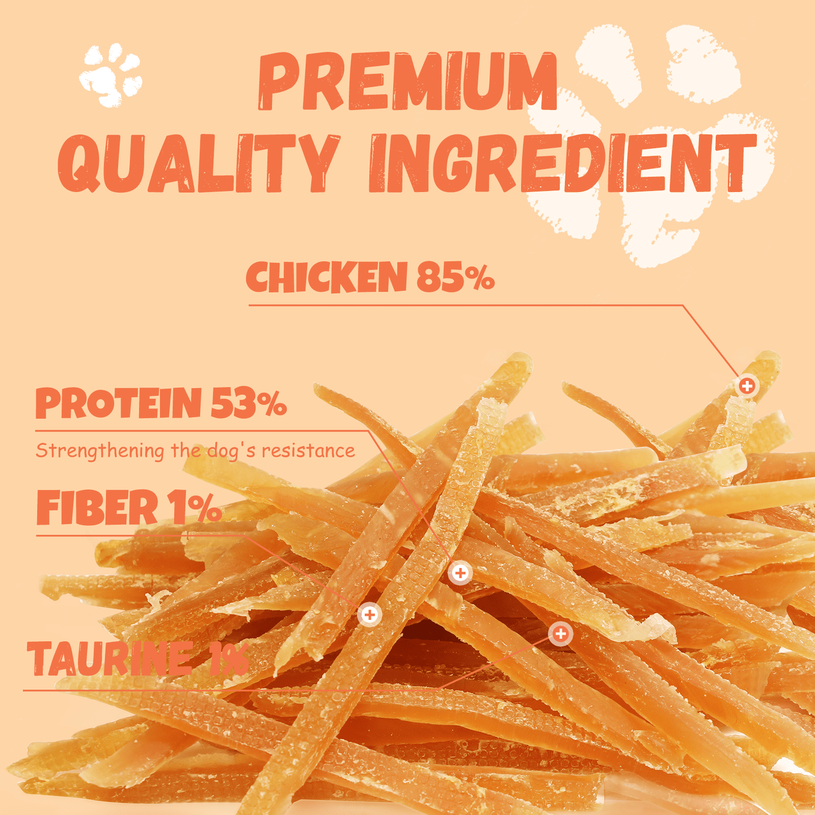 (2 pack) Pawmate Chicken Jerky Dog Treats, High Quality Premium Jerky Snacks for Small Medium Large Dog, 11 oz