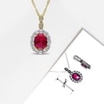 thumbnail image 4 of Everly Women's Created Ruby White Topaz and Diamond Accent Yellow Gold Vintage Pendant with Chain, 4 of 9