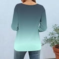 thumbnail image 6 of 3/4 Sleeve Tops Sevevn Women's Casual Loose Gradient Printed Button 3/4 Sleeve T-Shirt, 6 of 7