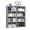 Double-row Grey, variant on HioHa 12-Cube Storage Organizer, Portable Folding Bookshelf with Adjustable Shelves , Space Saving Unit for Home Office Closet , Grey
