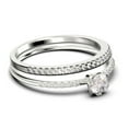 thumbnail image 2 of Dazzling Minimalist 1.05 Carat Round Cut Diamond Moissanite Affordable Engagement Ring, Wedding Ring in 925 Sterling Silver With 18k White Gold Plating, Bridal Set, Matching Band, 2 of 4