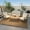 Beige-Armchair, variant on 4Pcs Outdoor Conversation Sets with 2 Armchairs, 1 Loveseat & 1 Coffee Table, Patio Sectional Chat Set