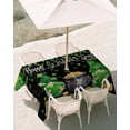 thumbnail image 3 of 54x80 Inch Outdoor Tablecloth with Umbrella Hole Zipper Rectangle St. Patrick's Day Rectangular Tablecloths Outside Waterproof Spring Lucky Shamrocks Green Gnomes Black Patio Table Cover for Picnic, 3 of 8