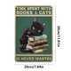 thumbnail image 5 of Placa Metal Vintage Gato Y Libro Pintura Hierro Rectangular 20x30 Cm, 5 of 9