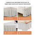 thumbnail image 6 of Blue Striped Bed Skirt Queen Size, Modern Farmhouse Stripes Rustic Wrap Around Bed Skirting with Adjustable Elastic Strap, Dust Ruffle Pleated Bedskirts 16 Inch Drop for Bedroom Queen Beds, 6 of 9