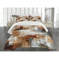 thumbnail image 4 of Ambesonne Brown Quilted Bedspread Set 3 Pcs, Nude Warm Palette Brushstroke, Queen Size, Cinnamon Amber Blue Grey, 4 of 4