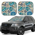 thumbnail image 2 of Bingfone Vintage Floral Butterflies Windshield Sun Shade 2-Piece Foldable Car Front Window Sunshade For Most Sedans Suv Truck - Auto Sun Blocker Visor Protector Blocks Max Uv Rays - Large, 2 of 7