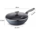 thumbnail image 2 of Poly Oil Pan Maiyanite Color Household with Lid Non-stick Steak Deep Frying Pan Induction Cooker Gas Stove Can Be Used, 2 of 8