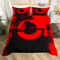 thumbnail image 2 of Erosebridal Abstract Geometry Comforter Cover Queen, Black Red Bedding Queen Size, Modern Minimalism Decor, Reversible（No Comforter）, 2 of 7
