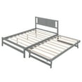 thumbnail image 5 of CoSoTower Full Size Platform Bed with Adjustable Trundle, Gray, 5 of 9