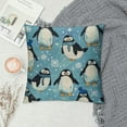 thumbnail image 2 of Chilfamy Penguins Throw Pillow Cover Antarctica Wildlife Decorative Throw Pillowcase for Sofa, Cartoon Animals Pillow Case Cushion Cover, Snow Blue Cushion Case Room Decorations White, 2 of 5