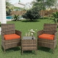 thumbnail image 4 of 3 Piece Patio Furniture Set, Rattan Outdoor Furniture with 2 Chairs & Coffee Table, 4 of 8