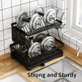 thumbnail image 2 of Dish Drying Rack for Kitchen Stainless Steel Dish Drainer with Water Tray Cutlery Holder Drainboard, Black, 2 of 6