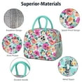 thumbnail image 4 of Lunch Bag Lunch Box for Women Reusable Insulated Lunch Cooler Bags,Large Capacity for Work Travel Picnic,Pioneer Colorful Floral Lunch Tote Bag Gifts for Woman Mom Greenish-blue, 4 of 6