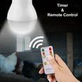 thumbnail image 4 of 2 Packs Indoor/Outdoor Solar Light Bulbs with Timer, LED Solar Lights for Chicken Coop, Home, Emergency Power Outage, Remote Control Included, 4 of 13