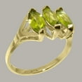 thumbnail image 2 of LBG British Made 18k Yellow Gold Natural Peridot Womens Anniversary Ring - 33 size options - Size 7.5, 2 of 5