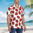 thumbnail image 2 of Lsque Hand Drawn Strawberry pattern Hawaiian Shirt for Men, Unisex Summer Beach Casual Short Sleeve Button Down Shirts-X-Large, 2 of 9