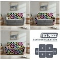 thumbnail image 5 of TSOVTHRID Colorful Leopard Pattern Recliner Loveseat Cover Stretch Reclining Sofa Slipcover for 2 Seat Loveseat Sofa Covers Furniture Protector with Elastic Bottom, 5 of 7