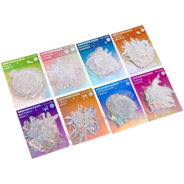 45 PCS/Lot Vintage Rainbow Laser PET Stickers for DIY Arts Journal Scrapbook Calendars