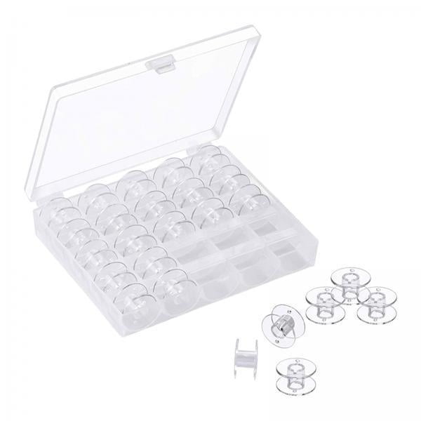 Estuche para bobinas,Estuche transparente para carretes de bobinas de máquina de coser,25 bobinas de costura,carretes,herramientas de costura para manualidades,Organizador de bobinas Caja de