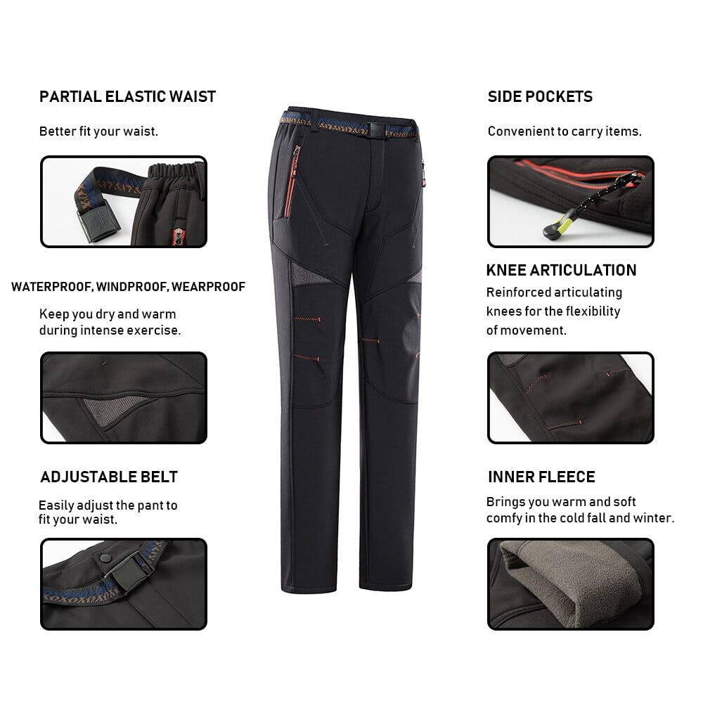 Pantalon De Sport Femme Imperméable Et Doublé Polaire - Taille 36, Pour Randonnée Et Loisirs, Coupe Ajustée
