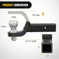 thumbnail image 2 of WWS-Trailer Hitch Ball Mount with 2-Inch Trailer Ball & 5/8" Hitch Pin Clip Fits 2-Inch Receiver 7500 lbs 2" Drop,2 Years Warranty, 2 of 4