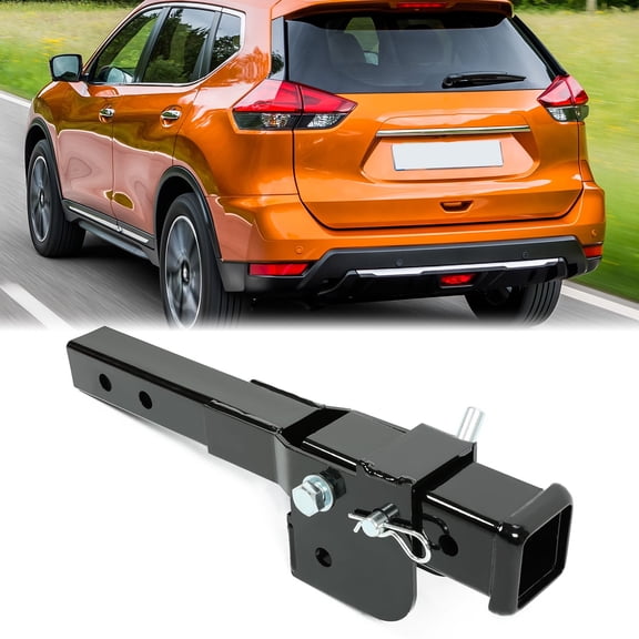 Kojem Folding 2” Trailer Hitch Mount Receiver Up to 500 Pounds Tongue Weight Wheelchair Cargo Carrier Steel Black