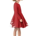 thumbnail image 2 of DISNIMO Kids Red Christmas Dresses for Girls Christmas Tree Dress for Kids Reindeer Dress Girls Long Sleeve Swing Dress for Teens 15-16 Winter Dress Girls Midi Dress Long Sleeve Twirl Dress Girls, 2 of 6