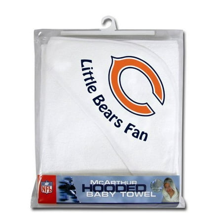 NFL Chicago Bears Football White Cotton Logo Hooded Baby Bath Towel NEW