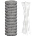 thumbnail image 1 of Lint Snare Traps Washing Machine Stainless Steel Laundry Mesh Washer Hose Filter 12 Pieces with 12 Pcs Cable Ties, 1 of 7