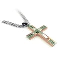 thumbnail image 4 of Keepsake Cross Pendant With A Curb Chain For Men 18kt Gold Plated, 4 of 9