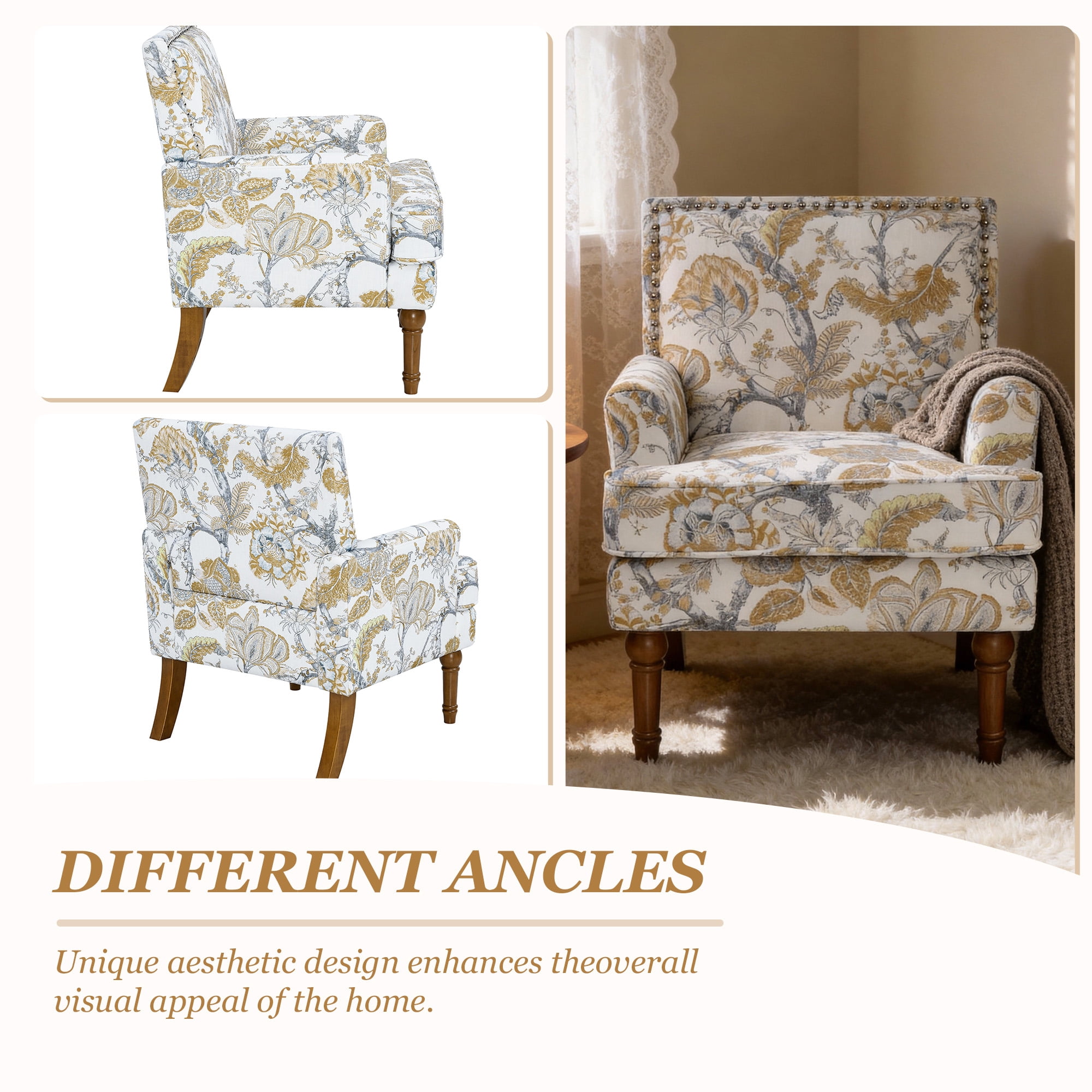 MOONMISS Accent Chair for Living Room,Yellow