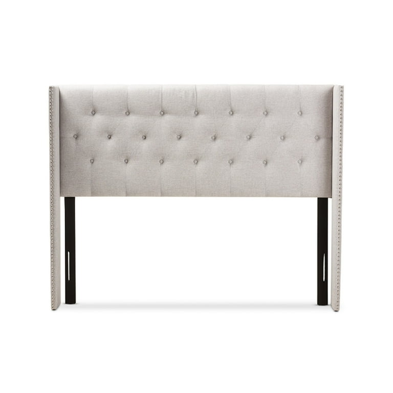 Baxton Studio Ally Modern And Contemporary Greyish Beige Fabric Button-Tufted Nail head King Size Winged Headboard Baxton Studio Ally Modern And Contemporary Greyish Beige Fabric Button-Tufted Nail head King Size Winged Headboard