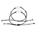 thumbnail image 2 of 2Pcs Hand Woven Leather Wrist Chian Adjustable Bracelets Fashion Bangle Simple Jewelry (Black), 2 of 8
