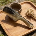 thumbnail image 3 of Horn Hair Brush Comb Gentle Detangling Smooth Finish Natural Material for All Hair Types Daily Grooming Scalp Care, 3 of 6