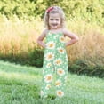 thumbnail image 4 of YTCAMLO Toddler Girls Sleeveless Jumpsuits Summer Fashion Printed Spaghetti Straps Overalls with Pockets Soft One Piece Kids Clothes, Green 2-3 Years, 4 of 6