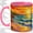 Pink, variant on Sunset Ocean Coffee Mug, Stained Glass Wave Art, Coastal Daily Tea Sips