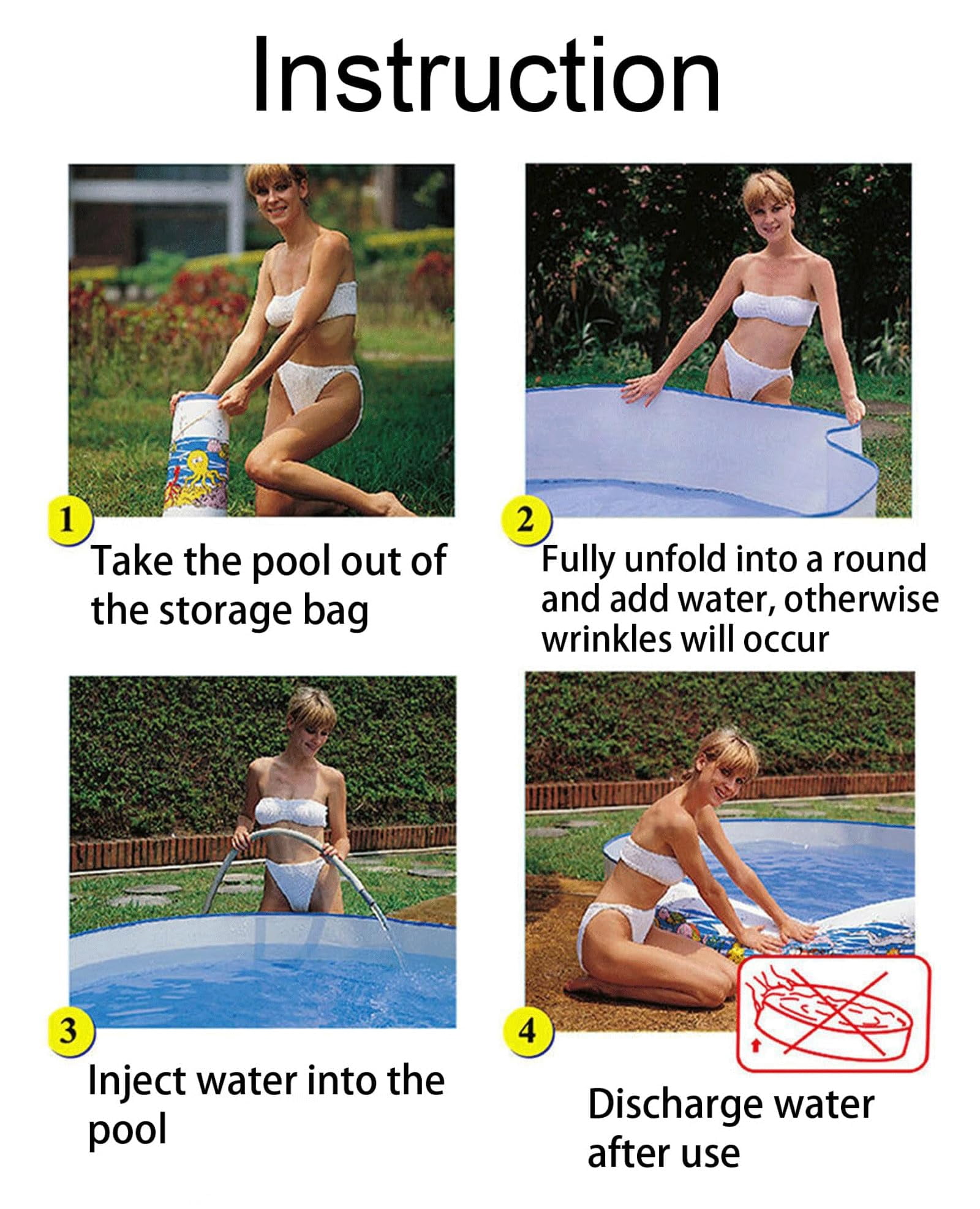 Circular Outdoor Swimming Pool,Non Inflatable Swimming Pool for Marine Life,Plastic Outdoor Swimming Pool,Foldable Circular Pool(122 * 25CM)