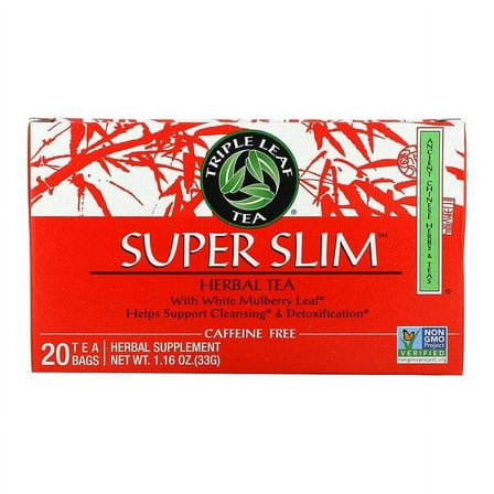 Triple Leaf Tea, Super Slim Herbal Tea, Caffeine-Free, 20 Tea Bags, 1.6 oz (33 g) (pack of 4)