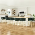 thumbnail image 6 of BISHE Counter Height Bar Stools Set of 2 – 26 Inch Modern Mid-Century Kitchen Island Stools with Backs & Sturdy Metal Legs, Green, 6 of 6