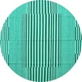 thumbnail image 1 of Ahgly Company Indoor Round Abstract Turquoise Blue Contemporary Area Rugs, 7' Round, 1 of 4
