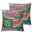 thumbnail image 2 of Acheng  Hello Summer Throw Pillow Cover Green Truck Watermelon Decortions Pillowcase Farmhouse Summer Patio Outdoor Cushion Cases for Sofa Couch Home,Set of 2 White, 2 of 6