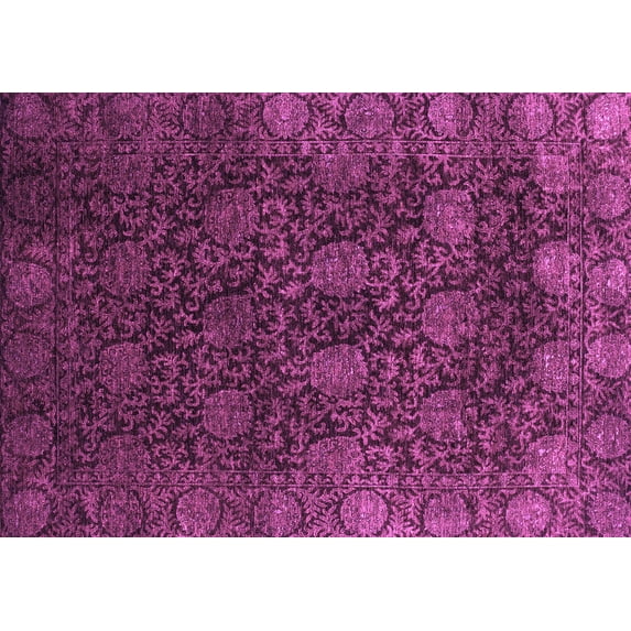 Ahgly Company Indoor Rectangle Abstract Purple Modern Area Rugs, 3' x 5'