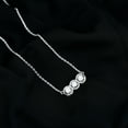 thumbnail image 3 of Rosec Jewels Lab Created Diamond Bar Necklace for Women - 3 Stone Necklace - EF-VS Quality - Ready to Gift, 10K White Gold, 3 of 8