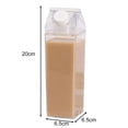 thumbnail image 4 of Milk Carton Water Bottle Transparent Plastic Portable Clear Box For Juice Tea 500Ml YIWEI, 4 of 8